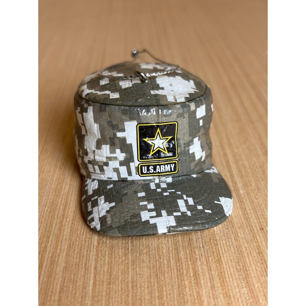 US Army Digital Camo Patrol Cap Miniature Christmas Ornament Star Logo ACU Hat